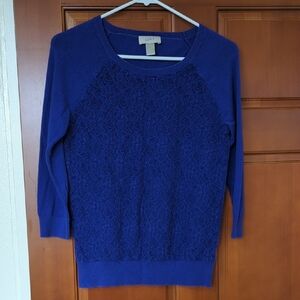 LOFT Royal Blue Lace Sweater